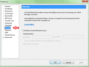 utorrent remote access