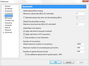 best utorrent settings for high bandwidth